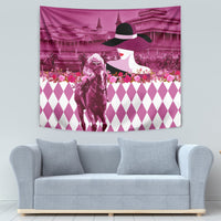 Kentucky Racing Horses Derby Hat Lady Tapestry Churchill Downs and Roses Pink Out - Wonder Print Shop