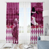 Kentucky Racing Horses Derby Hat Lady Window Curtain Churchill Downs and Roses Pink Out - Wonder Print Shop