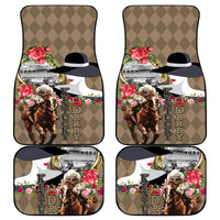 Kentucky Racing Horses Derby Hat Woman Car Mats Churchill Downs and Shoehorse Roses - Wonder Print Shop