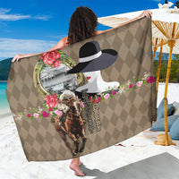 Kentucky Racing Horses Derby Hat Woman Sarong Churchill Downs and Shoehorse Roses - Wonder Print Shop