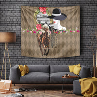 Kentucky Racing Horses Derby Hat Woman Tapestry Churchill Downs and Shoehorse Roses - Wonder Print Shop