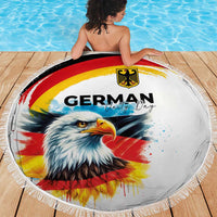 German Unity Day Beach Blanket Germany Flag with Eagle Head and Emblem