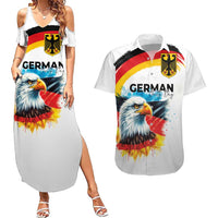 German Unity Day Couples Matching Summer Maxi Dress and Hawaiian Shirt Germany Flag with Eagle Head and Emblem