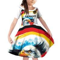 German Unity Day Family Matching Off Shoulder Short Dress and Hawaiian Shirt Germany Flag with Eagle Head and Emblem