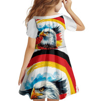 German Unity Day Family Matching Off Shoulder Short Dress and Hawaiian Shirt Germany Flag with Eagle Head and Emblem