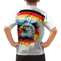 German Unity Day Family Matching Short Sleeve Bodycon Dress and Hawaiian Shirt Germany Flag with Eagle Head and Emblem