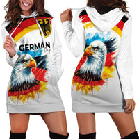 German Unity Day Hoodie Dress Germany Flag with Eagle Head and Emblem