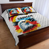 German Unity Day Quilt Bed Set Germany Flag with Eagle Head and Emblem