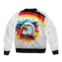German Unity Day Sleeve Zip Bomber Jacket Germany Flag with Eagle Head and Emblem