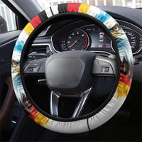 German Unity Day Steering Wheel Cover Germany Flag with Eagle Head and Emblem