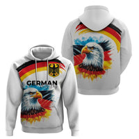 German Unity Day Zip Hoodie Germany Flag with Eagle Head and Emblem