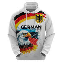 German Unity Day Zip Hoodie Germany Flag with Eagle Head and Emblem
