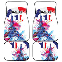 Bastille Day Car Mats Eiffel Tower Brush Strokes Colorful with The Map