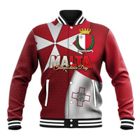 Malta Independence Day Baseball Jacket National Flag with Maltese Cross and Emblem