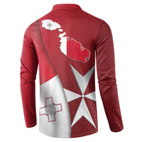 Malta Independence Day Button Sweatshirt National Flag with Maltese Cross and Emblem