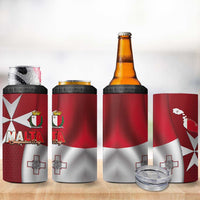 Malta Independence Day 4 in 1 Can Cooler Tumbler National Flag with Maltese Cross and Emblem