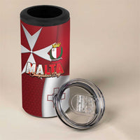 Malta Independence Day 4 in 1 Can Cooler Tumbler National Flag with Maltese Cross and Emblem
