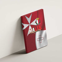 Malta Independence Day Canvas Wall Art National Flag with Maltese Cross and Emblem