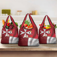 Malta Independence Day Grocery Bag National Flag with Maltese Cross and Emblem