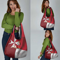 Malta Independence Day Grocery Bag National Flag with Maltese Cross and Emblem