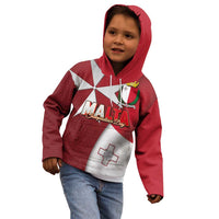 Malta Independence Day Kid Hoodie National Flag with Maltese Cross and Emblem