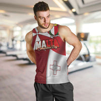 Malta Independence Day Men Tank Top National Flag with Maltese Cross and Emblem