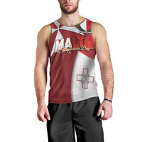 Malta Independence Day Men Tank Top National Flag with Maltese Cross and Emblem