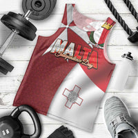 Malta Independence Day Men Tank Top National Flag with Maltese Cross and Emblem