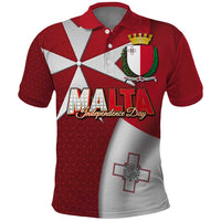 Malta Independence Day Polo Shirt National Flag with Maltese Cross and Emblem
