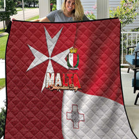 Malta Independence Day Quilt National Flag with Maltese Cross and Emblem