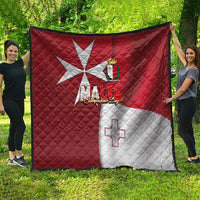 Malta Independence Day Quilt National Flag with Maltese Cross and Emblem