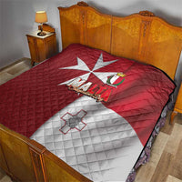 Malta Independence Day Quilt National Flag with Maltese Cross and Emblem