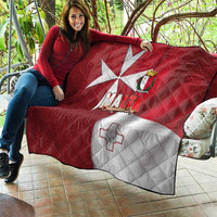 Malta Independence Day Quilt National Flag with Maltese Cross and Emblem