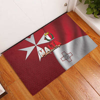 Malta Independence Day Rubber Doormat National Flag with Maltese Cross and Emblem