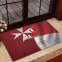 Malta Independence Day Rubber Doormat National Flag with Maltese Cross and Emblem