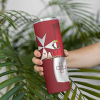 Malta Independence Day Skinny Tumbler National Flag with Maltese Cross and Emblem