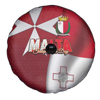 Malta Independence Day Spare Tire Cover National Flag with Maltese Cross and Emblem