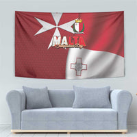 Malta Independence Day Tapestry National Flag with Maltese Cross and Emblem