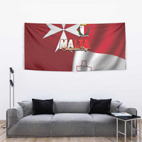 Malta Independence Day Tapestry National Flag with Maltese Cross and Emblem