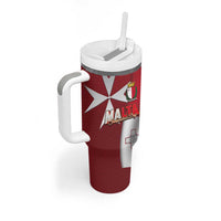 Malta Independence Day Tumbler With Handle National Flag with Maltese Cross and Emblem