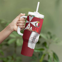 Malta Independence Day Tumbler With Handle National Flag with Maltese Cross and Emblem