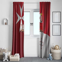 Malta Independence Day Window Curtain National Flag with Maltese Cross and Emblem