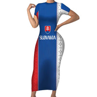 Custom Slovakia Football 2024 Go Champion Family Matching Short Sleeve Bodycon Dress and Hawaiian Shirt - Wonder Print Shop