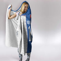 Custom Slovakia Football 2024 Go Champion Hooded Blanket