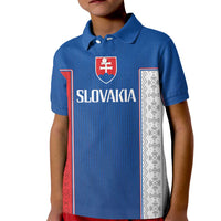 Custom Slovakia Football 2024 Go Champion Kid Polo Shirt - Wonder Print Shop