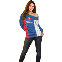 Custom Slovakia Football 2024 Go Champion Off Shoulder Sweater - Wonder Print Shop