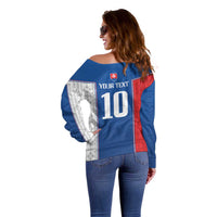 Custom Slovakia Football 2024 Go Champion Off Shoulder Sweater - Wonder Print Shop