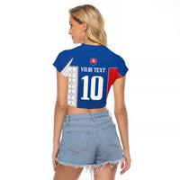 Custom Slovakia Football 2024 Go Champion Raglan Cropped T Shirt - Wonder Print Shop