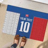 Custom Slovakia Football 2024 Go Champion Rubber Doormat - Wonder Print Shop