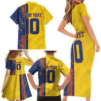 Custom Romania Football 2024 Go Champion Family Matching Short Sleeve Bodycon Dress and Hawaiian Shirt - Wonder Print Shop